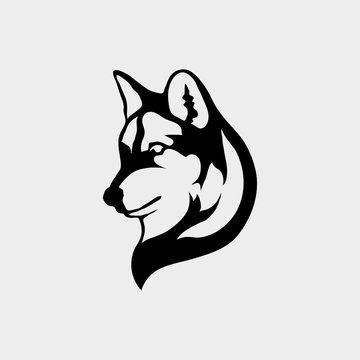 Logo with head of a wolf