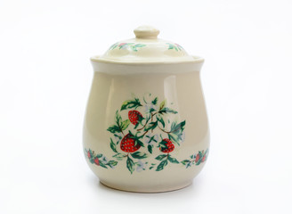 Ceramic Jar on white background