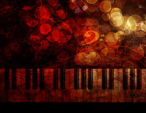 Piano Keyboard  Grunge Background Illustration