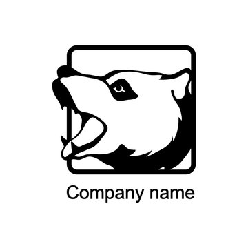 Logo with head of a bear