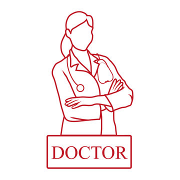 Medical woman doctor icon