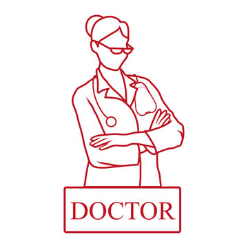 Medical woman doctor icon