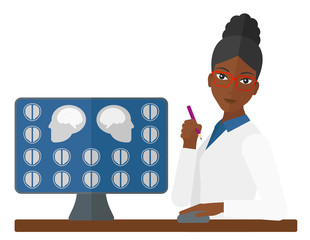 Doctor checking MRI results.