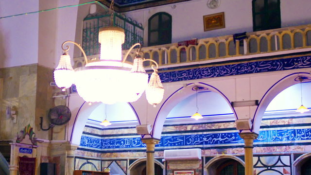Royalty Free Stock Video Footage of mosque interior shot in Israel at 4k with Red.