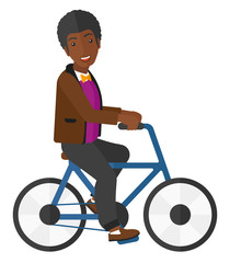 Man riding bicycle.