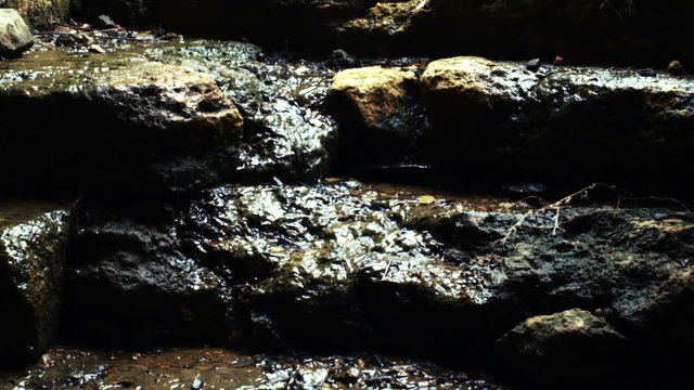 Stock Video Footage of water running down old stone stairs shot in Israel at 4k with Red.