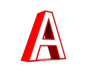 3d letter A from my metal letter collection RED