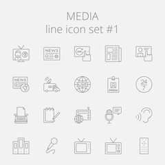 Media icon set.