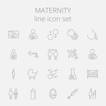 Maternity icon set.