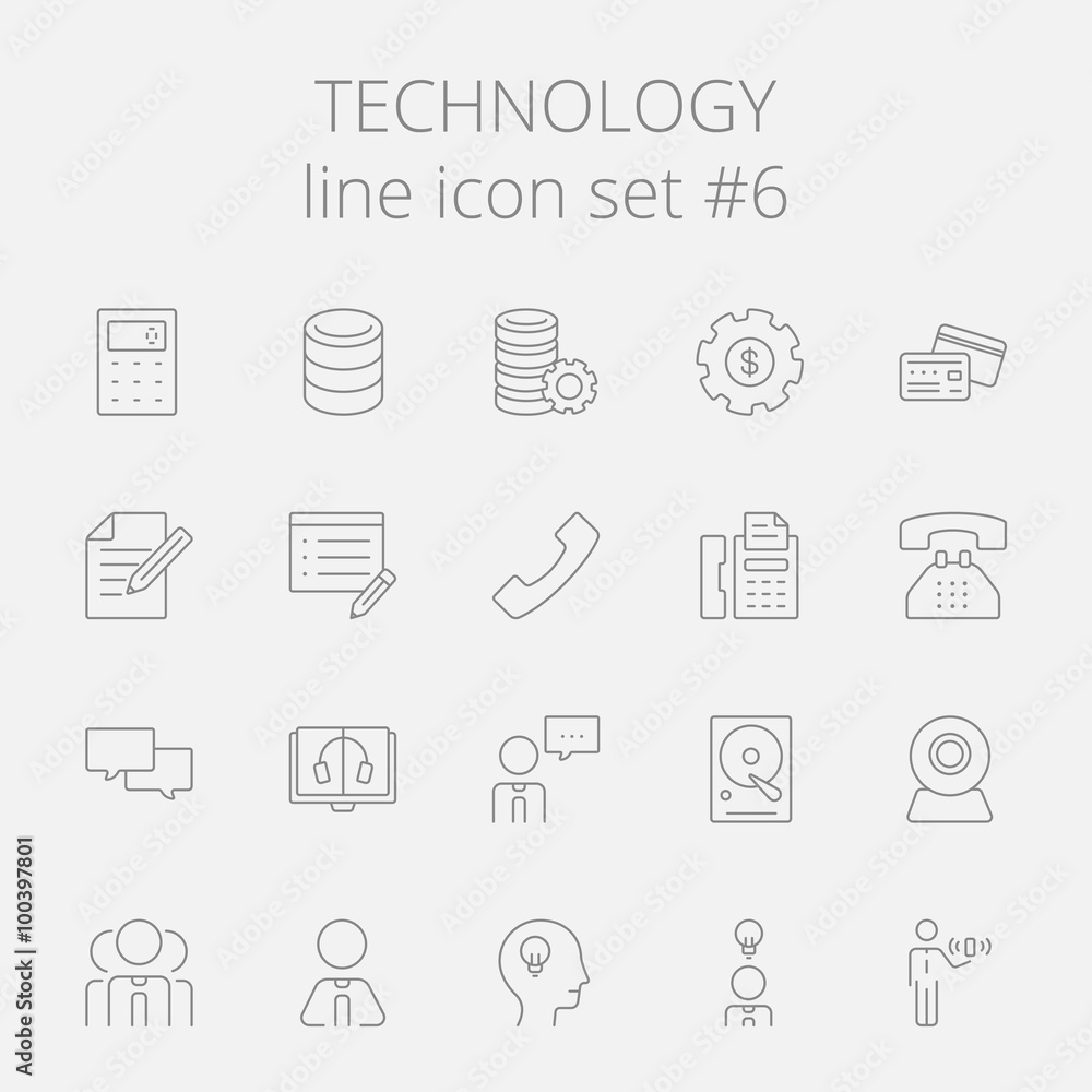 Canvas Prints technology icon set.