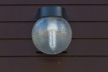 light lamp on front gate of decoration residential house