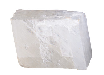 white calcite mineral stone isolated
