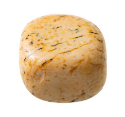 yellow (sand) jasper gemstone isolated on white