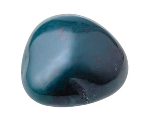 one heliotrope (bloodstone) gem stone isolated