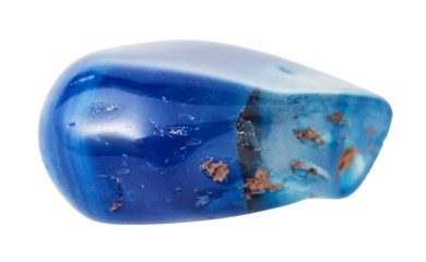 Blue-toned agate gemstone isolated on white