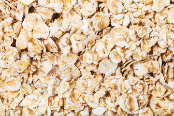 dry oat flakes close up