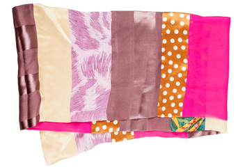 patchwork silk scarf from narrow cloth pieces