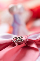 beautiful pink bow and hearts couple