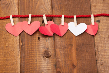 hearts on clothespins
