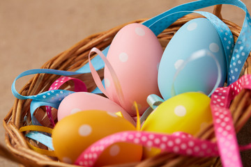 Easter eggs in a basket