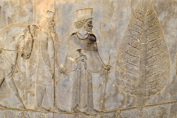 Detail of a relief in Persepolis in Iran