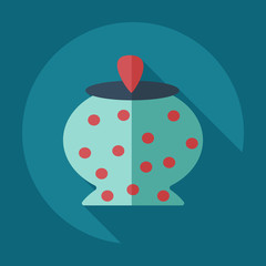 Flat modern design with shadow icons sugar-bowl