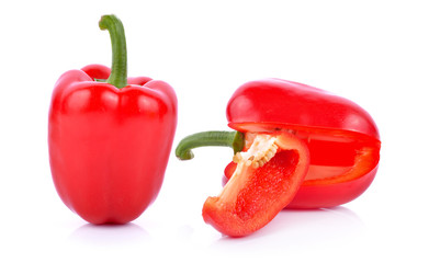 red pepper on white background