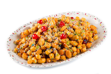 traditional Italian Christmas stuffoli honey balls