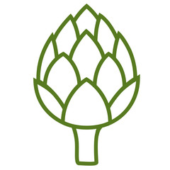 ARTICHOKE. Flat Icon green color on white background. Isolated. Vector image.