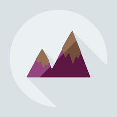 Flat modern design with shadow icons mountains