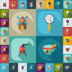 Fototapeta premium Flat concept set modern design with shadow Cossack