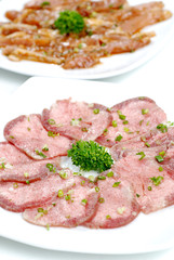 sliced beef tongue, Korean barbecue
