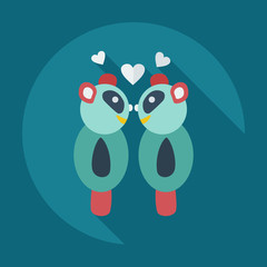 Flat modern design with shadow icons panda love