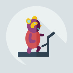 Flat modern design with shadow icons panda athlete