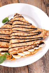 crepe with chocolate and banana