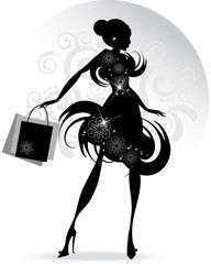 Elegant Lady Shopping - 100403402