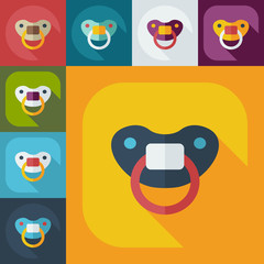 Flat concept, set modern design with shadow soother