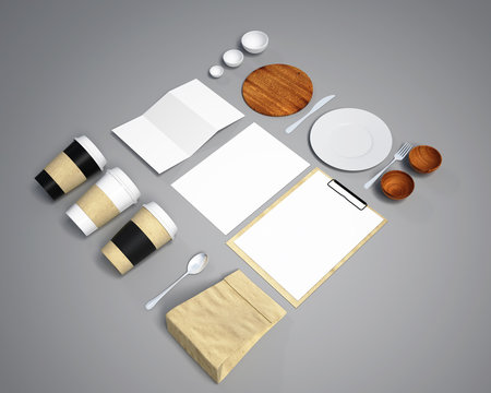 mockup of food and kitchen.3d