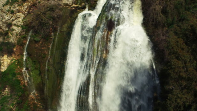 Royalty Free Stock Video Footage panorama of Tahana Waterfall shot in Israel at 4k with Red.