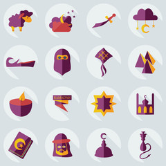 Flat modern design with shadow icons Ramadan