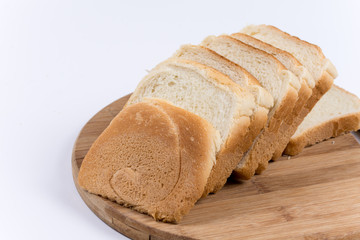 Toast bread on the wooden board