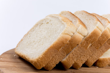 Toast bread on the wooden board