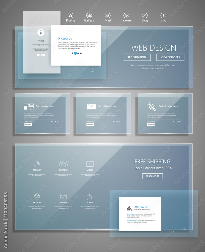 Poster modern website design template. vector design.