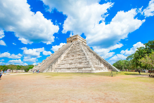 Kukulkan Pyramid in Chichen Itza Site, Mexico