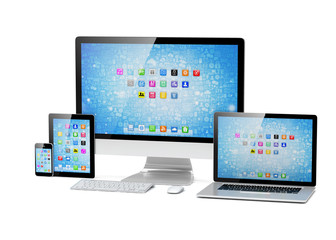 Ultimate web design, laptop, smartphone, tablet, computer, display