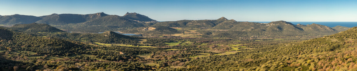 Fototapeta na wymiar Panoramic of Reginu valley in Balagne region of Corsica