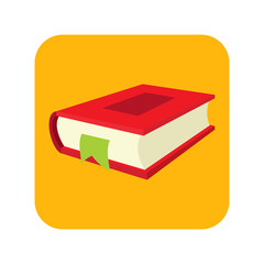 Red book with bookmark flat icon 