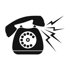 Ringing blue stationary phone 