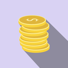 Stack of gold coins flat icon