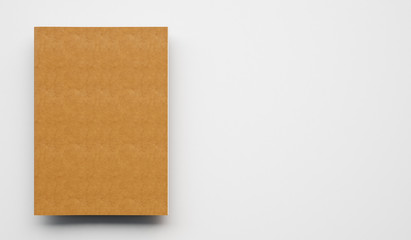 Text book with leather cover on the light background. 3d render